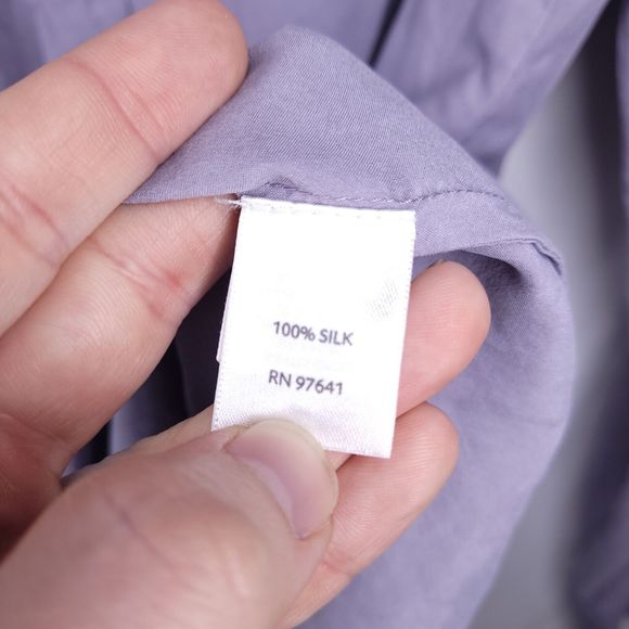 J Jill Shirt Womens Small Purple Silk Button Down Casual - Picture 11 of 11